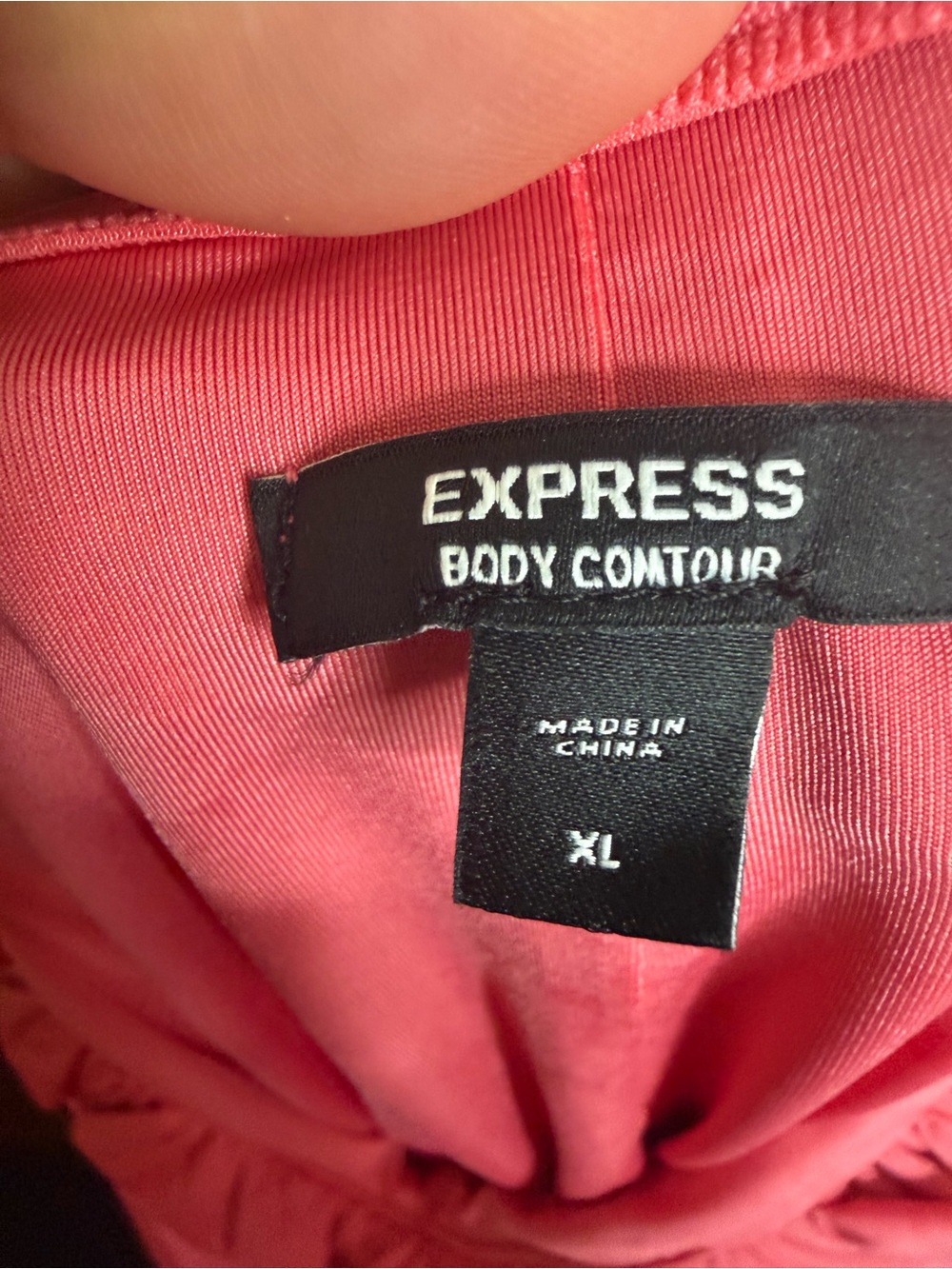 Express Pink Off-Shoulder Ruched Long Sleeve Top - Picture 3 of 3